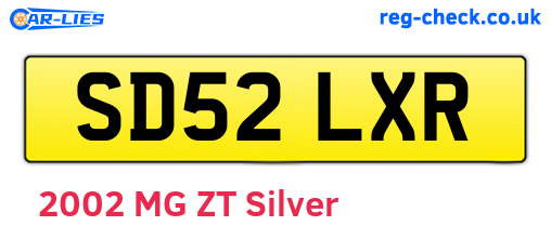 SD52LXR are the vehicle registration plates.