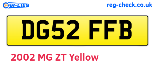 DG52FFB are the vehicle registration plates.