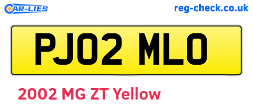 PJ02MLO are the vehicle registration plates.