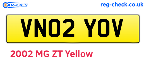 VN02YOV are the vehicle registration plates.