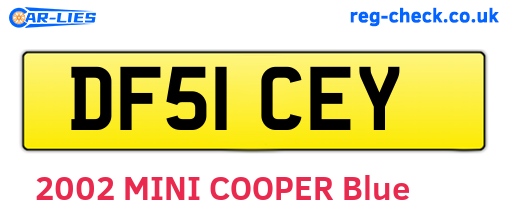 DF51CEY are the vehicle registration plates.