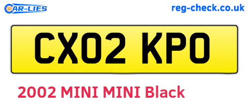 CX02KPO are the vehicle registration plates.