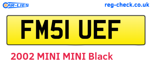 FM51UEF are the vehicle registration plates.