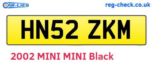 HN52ZKM are the vehicle registration plates.
