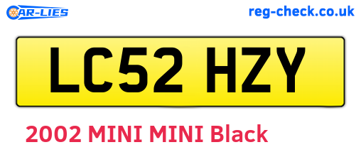 LC52HZY are the vehicle registration plates.