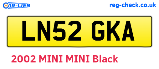 LN52GKA are the vehicle registration plates.