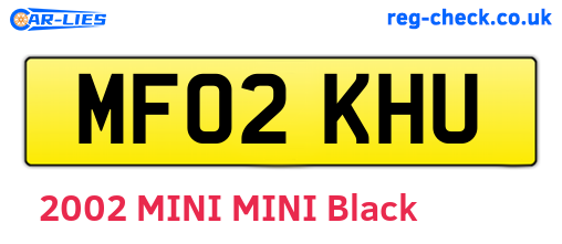 MF02KHU are the vehicle registration plates.