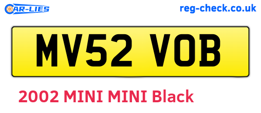 MV52VOB are the vehicle registration plates.