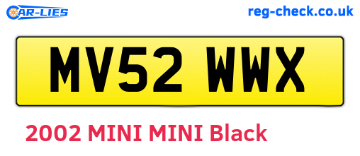 MV52WWX are the vehicle registration plates.