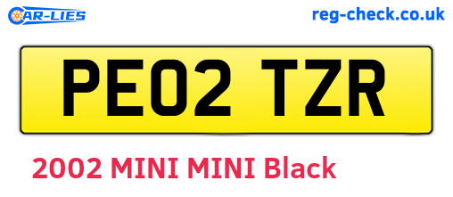 PE02TZR are the vehicle registration plates.