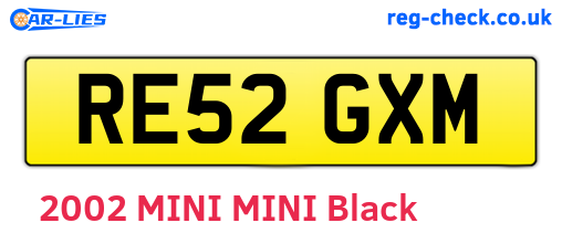 RE52GXM are the vehicle registration plates.