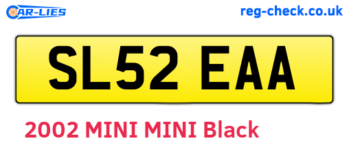 SL52EAA are the vehicle registration plates.