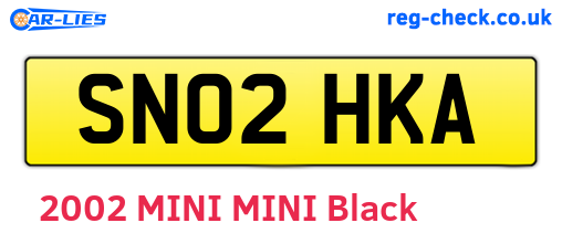SN02HKA are the vehicle registration plates.