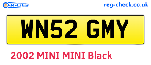 WN52GMY are the vehicle registration plates.