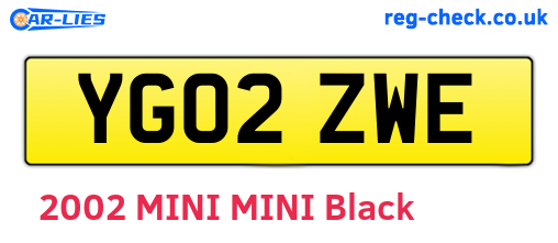 YG02ZWE are the vehicle registration plates.