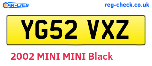 YG52VXZ are the vehicle registration plates.