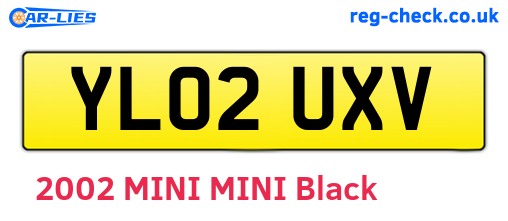 YL02UXV are the vehicle registration plates.