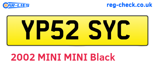 YP52SYC are the vehicle registration plates.