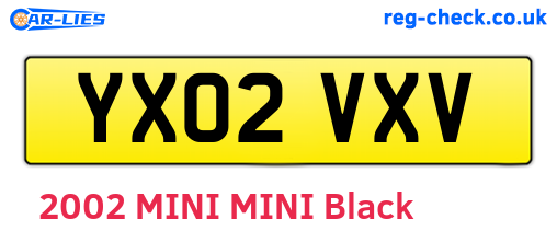 YX02VXV are the vehicle registration plates.