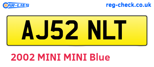 AJ52NLT are the vehicle registration plates.