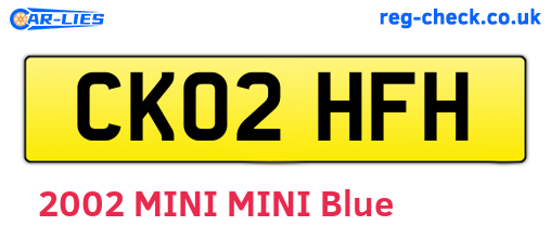 CK02HFH are the vehicle registration plates.