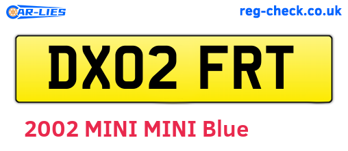 DX02FRT are the vehicle registration plates.