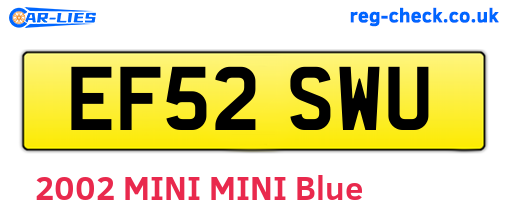 EF52SWU are the vehicle registration plates.