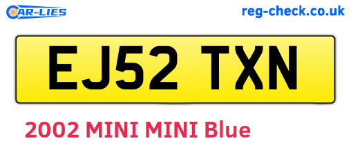 EJ52TXN are the vehicle registration plates.