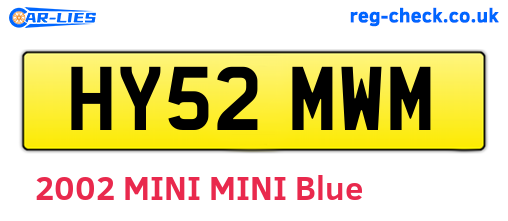 HY52MWM are the vehicle registration plates.