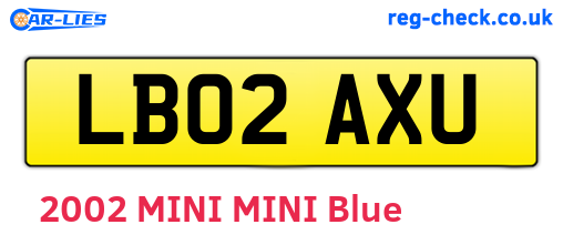 LB02AXU are the vehicle registration plates.