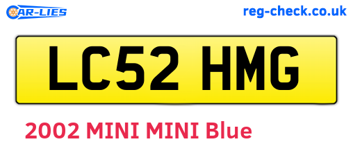LC52HMG are the vehicle registration plates.