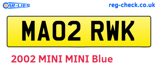 MA02RWK are the vehicle registration plates.