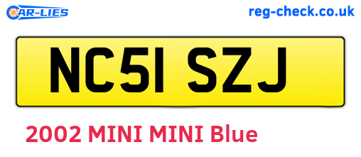 NC51SZJ are the vehicle registration plates.