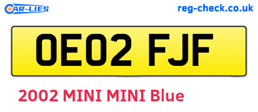 OE02FJF are the vehicle registration plates.