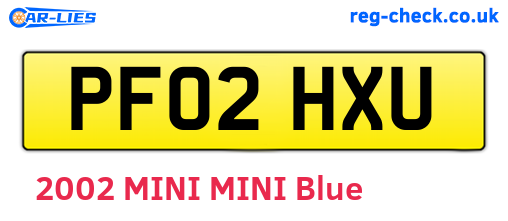 PF02HXU are the vehicle registration plates.