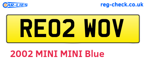 RE02WOV are the vehicle registration plates.