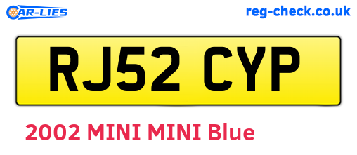 RJ52CYP are the vehicle registration plates.