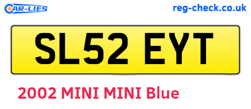 SL52EYT are the vehicle registration plates.