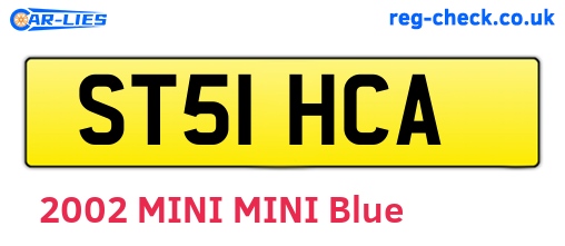 ST51HCA are the vehicle registration plates.