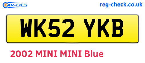 WK52YKB are the vehicle registration plates.
