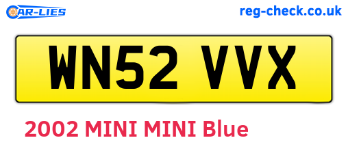 WN52VVX are the vehicle registration plates.
