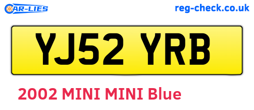 YJ52YRB are the vehicle registration plates.
