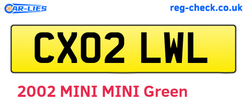 CX02LWL are the vehicle registration plates.