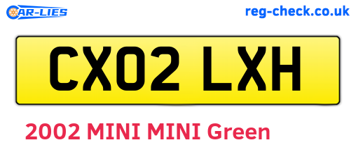 CX02LXH are the vehicle registration plates.