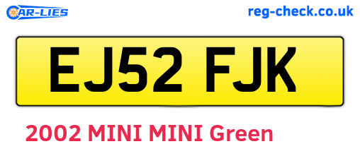 EJ52FJK are the vehicle registration plates.