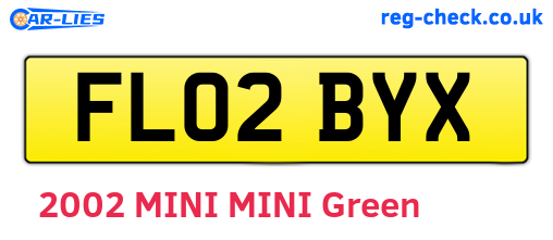 FL02BYX are the vehicle registration plates.