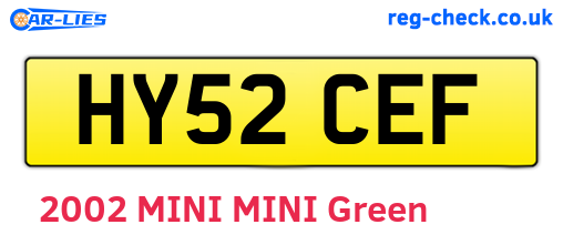 HY52CEF are the vehicle registration plates.