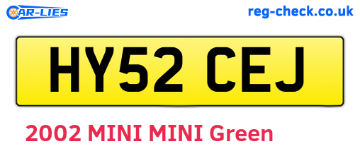 HY52CEJ are the vehicle registration plates.