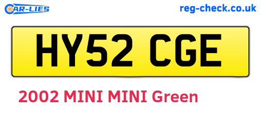 HY52CGE are the vehicle registration plates.