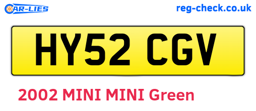 HY52CGV are the vehicle registration plates.